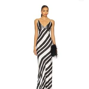 Agnes Maxi Dress Black and White SNDYS: Revolve Size Medium - Broken Strap